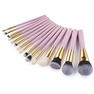 High quality 15 pieces pink beauty cosmetic tools professional makeup brush set for face