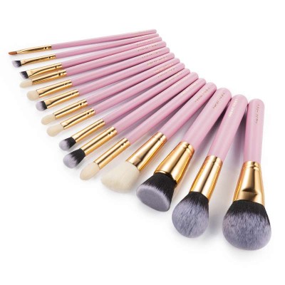 Yuanmei Sopt Delivery 7 10 15 Pcs Foundation Buffing Vegan Professional Private Label Pink Makeup Cosmetic Brushes Set