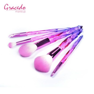 5piece item purple brush makeup set customized private logo