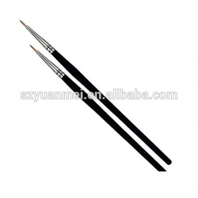 Cosmetic makeup eyeliner brush with wooden handle