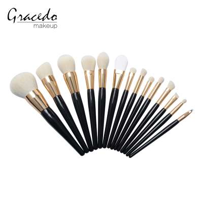 Free Samples Private Label Makeup Brush 15pcs High End Goat Hair Makeup Brushes Set